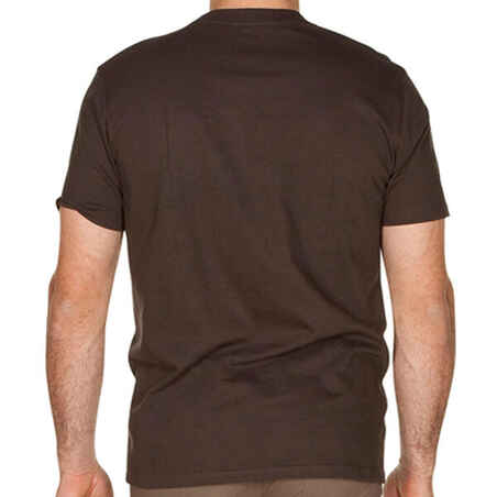 Camiseta Manga Corta Hombre Caza Solognac 100 Algodón Marron