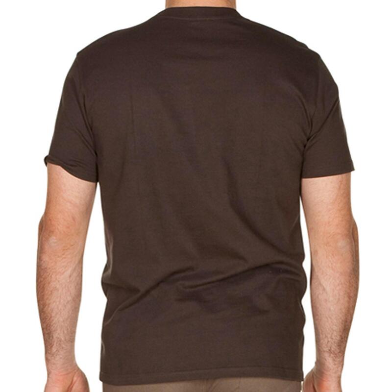 Camiseta Manga Corta Hombre Caza Solognac 100 Algodón Marron