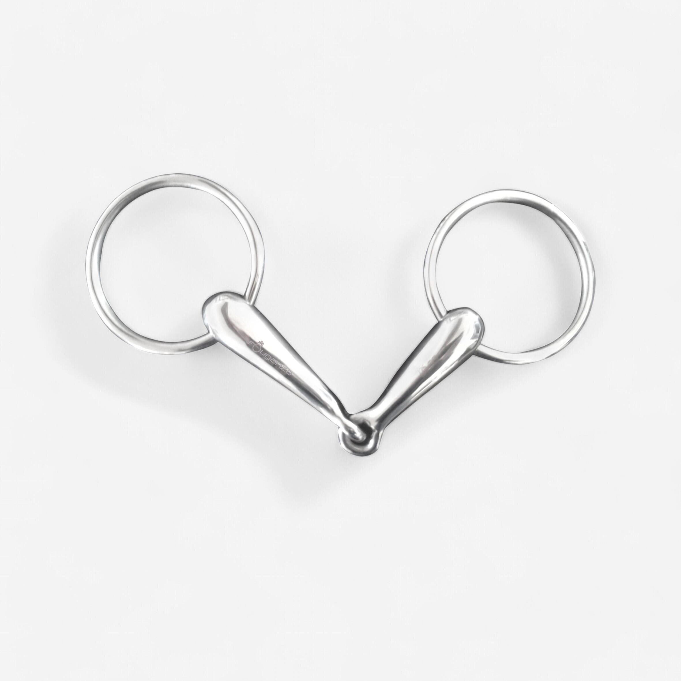 Horse and Pony Riding Stainless Steel Hollow Snaffle Bit - FOUGANZA