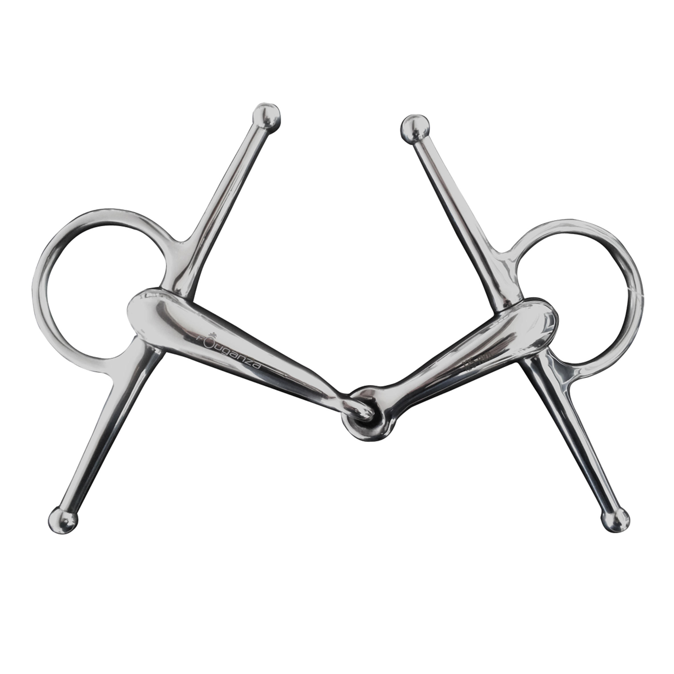 Horse and Pony Riding Stainless Steel Full-Cheek Snaffle - FOUGANZA