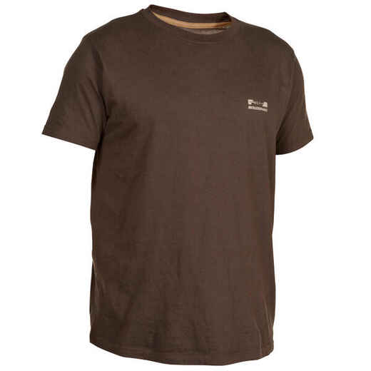 
      Men's Short-sleeved Cotton T-shirt - 100 brown
  