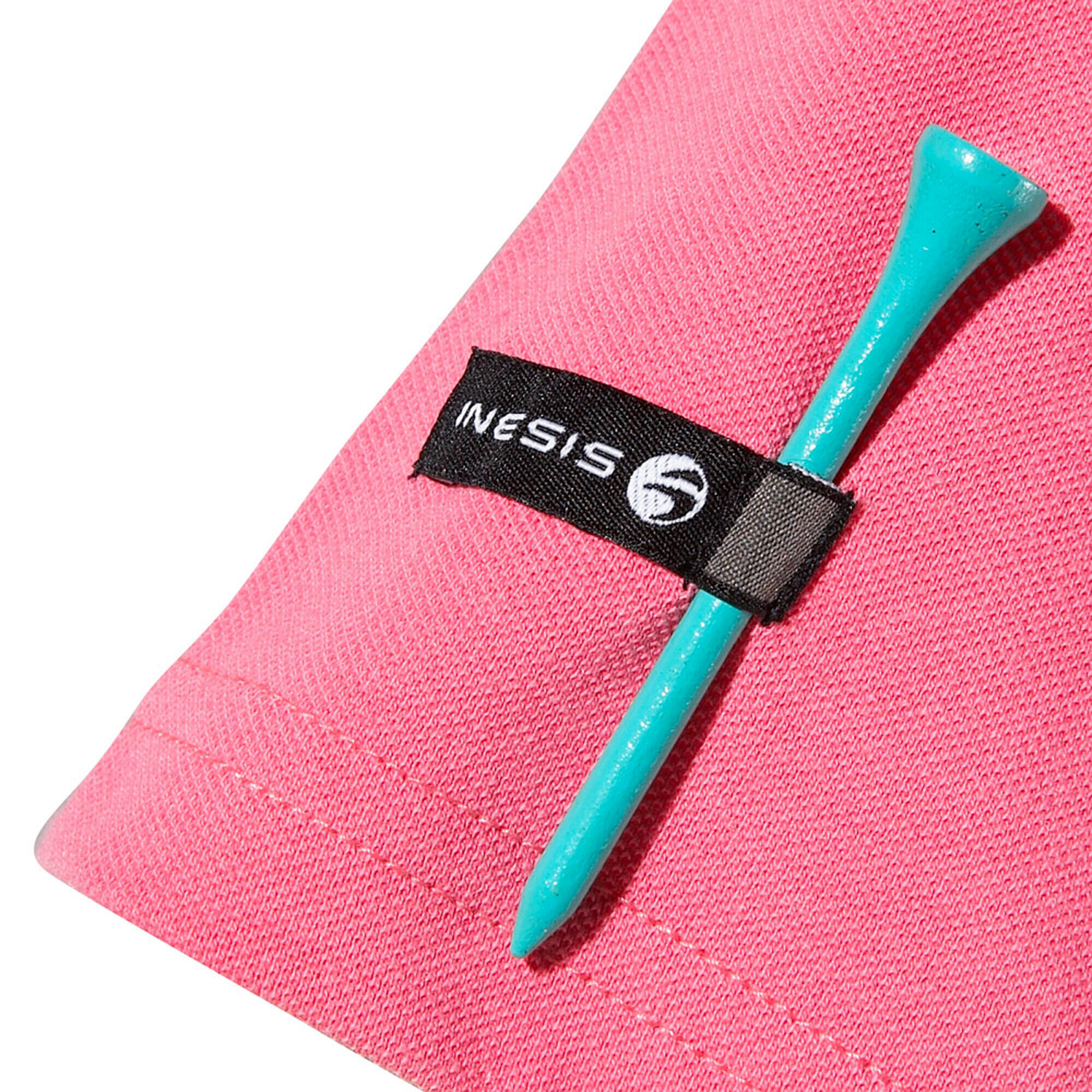 Dark pink INTAC'TEE polo shirt 3/4