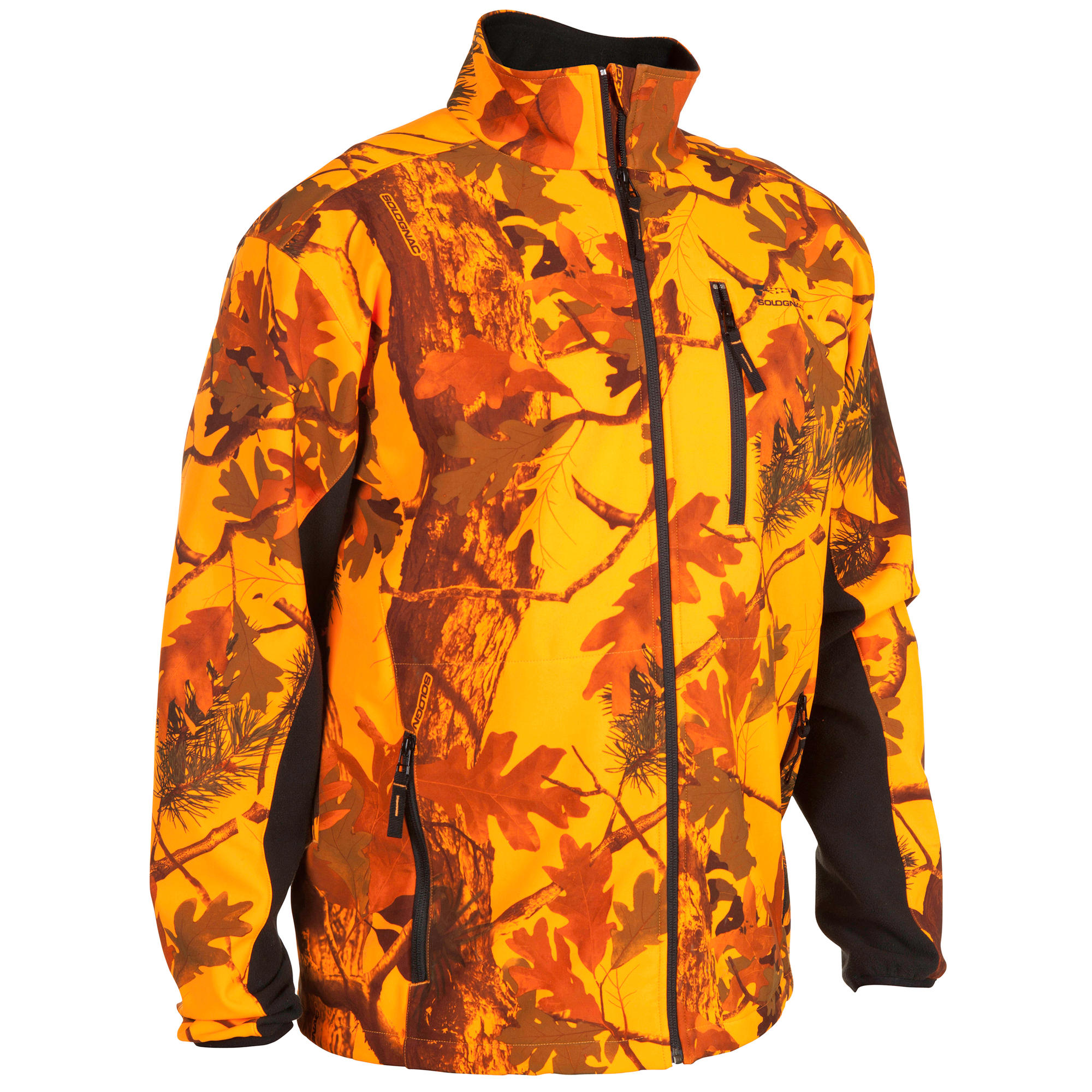 Veste Softshell chasse Sibir 500 camouflage fluo | Solognac