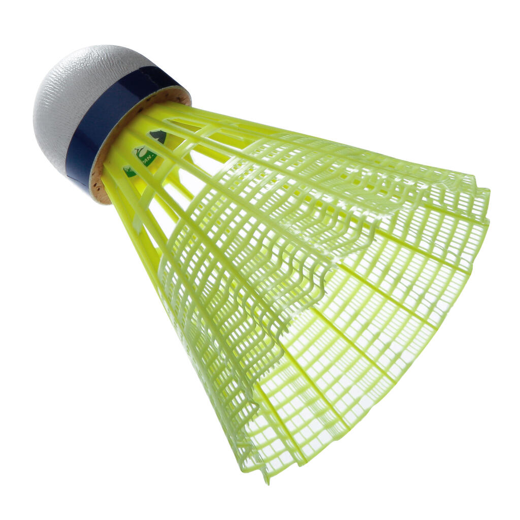 Plastikiniai plunksniukai badmintonui „Mavis 300“, 6 vienetų pakuotė, geltoni