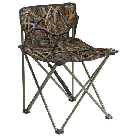 Foldable hunting seat wetlands camouflage