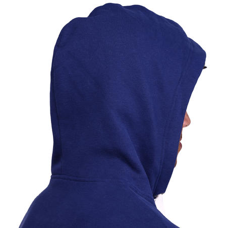 Bodybuilding Hooded Print Sweatshirt - Dark Blue