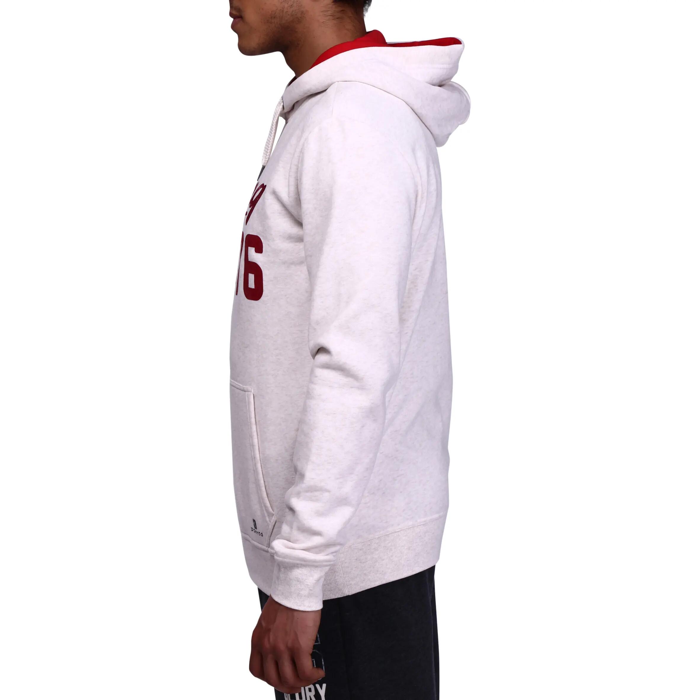 Bodybuilding Hooded Print Sweatshirt - Ivory 5/15