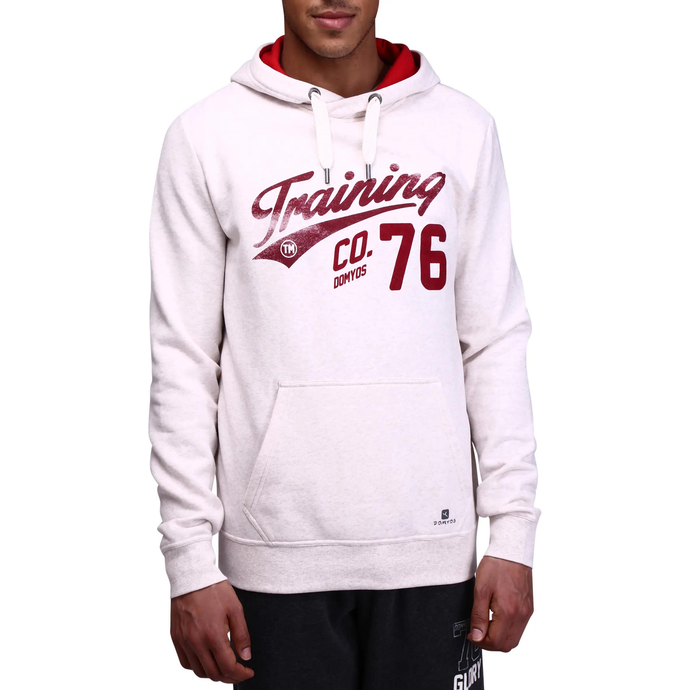 Bodybuilding Hooded Print Sweatshirt - Ivory 2/15