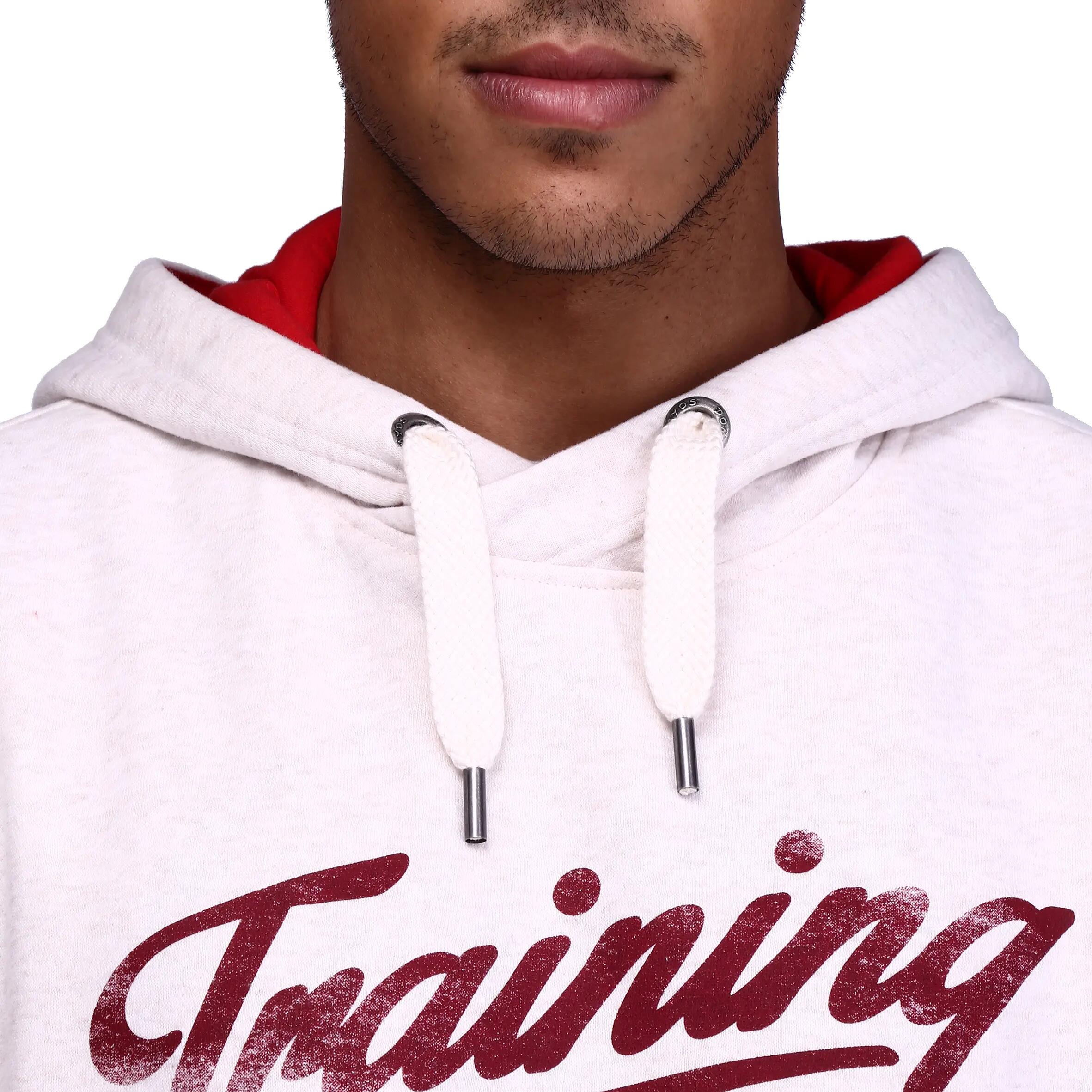 Bodybuilding Hooded Print Sweatshirt - Ivory 6/15