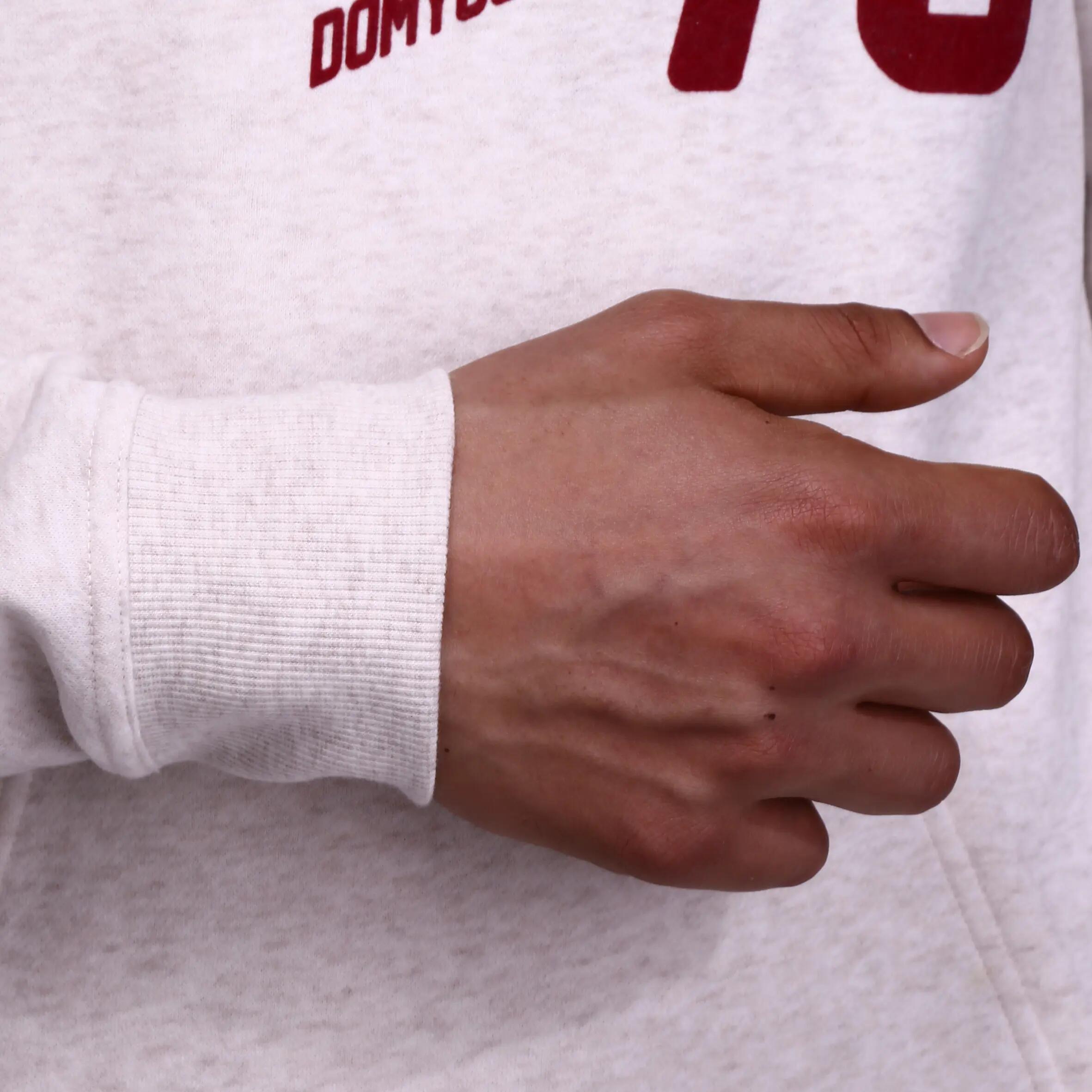 Bodybuilding Hooded Print Sweatshirt - Ivory 12/15