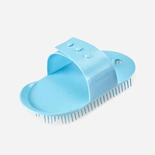 Kids' Horse Riding Small Sarvis Curry Comb Schooling - Turquoise