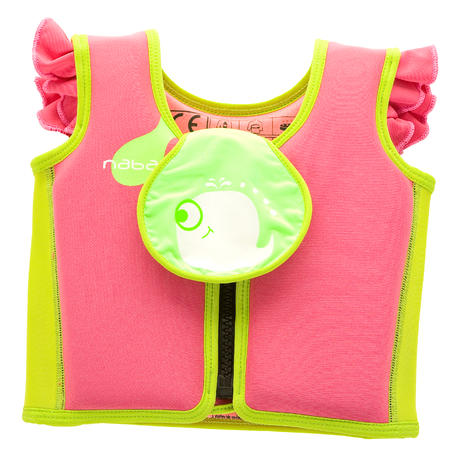 Pink swim vest for children already comfortable in the water