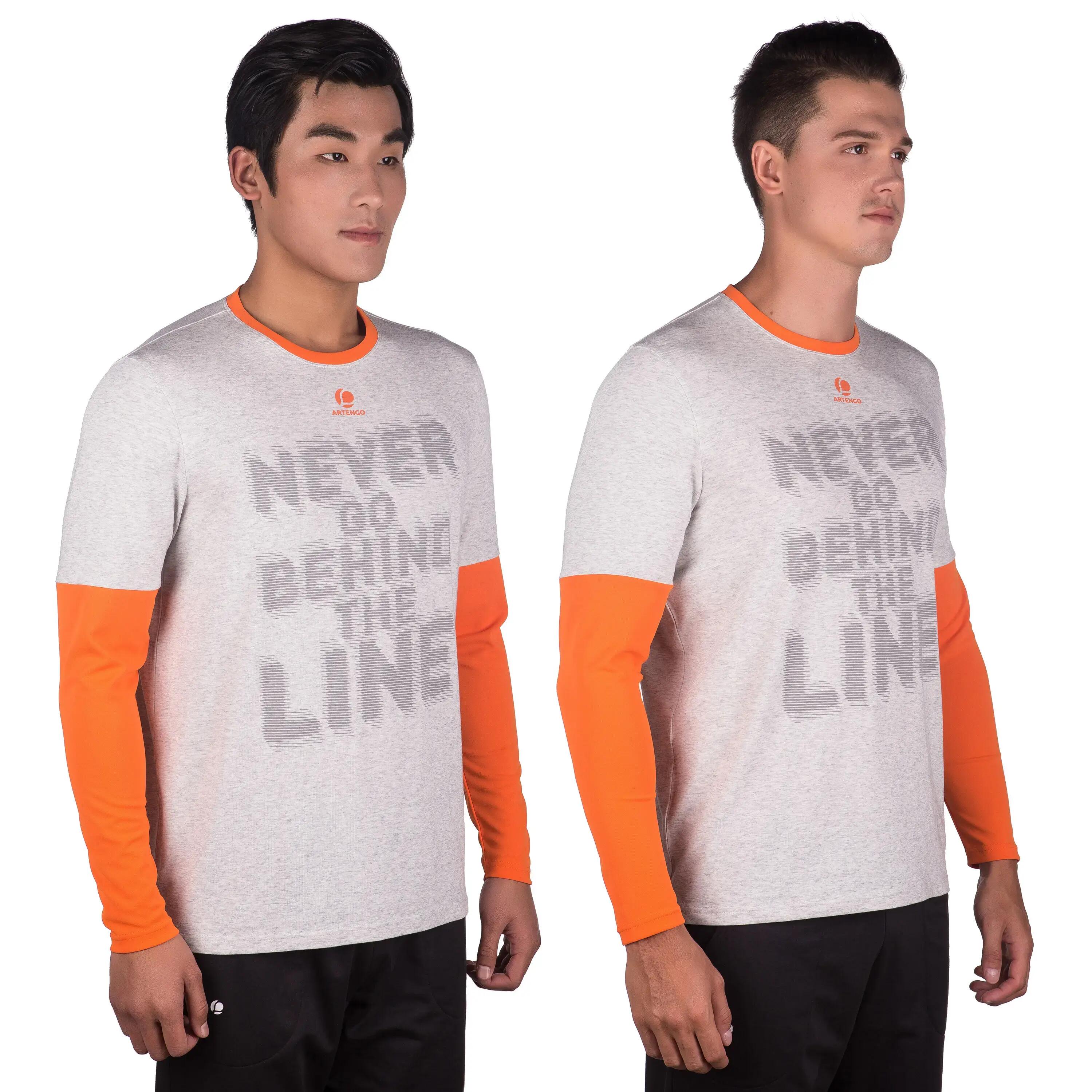 Long-Sleeved T-Shirt - Dark Grey/ Light Grey 5/8