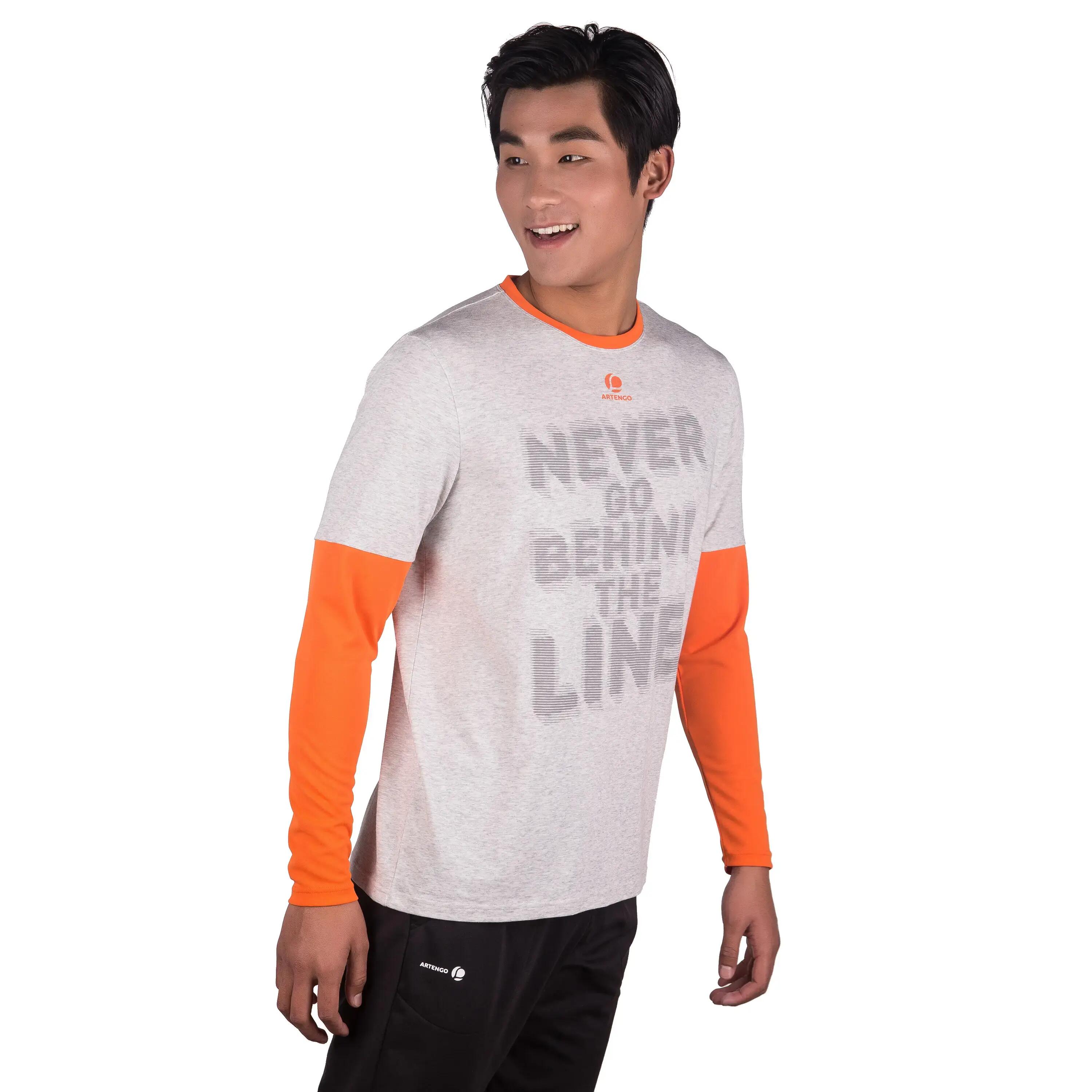 Long-Sleeved T-Shirt - Dark Grey/ Light Grey 6/8