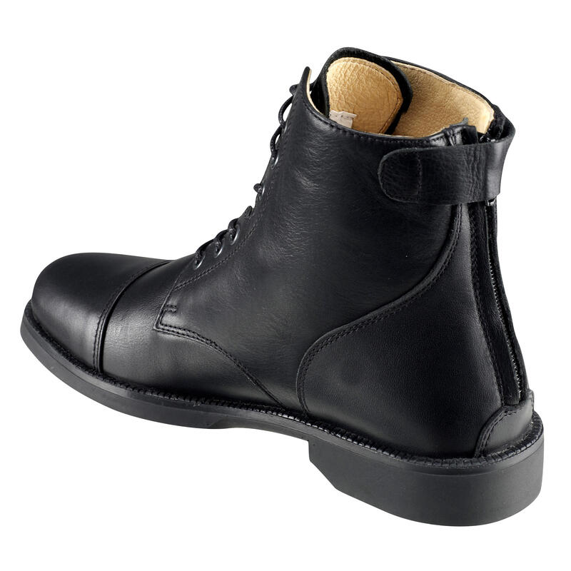 Botines equitación adulto PADDOCK CORDONES negro 