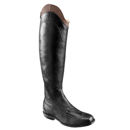 Victory Women's Horse Riding Leather Boots Calf Size M - Black