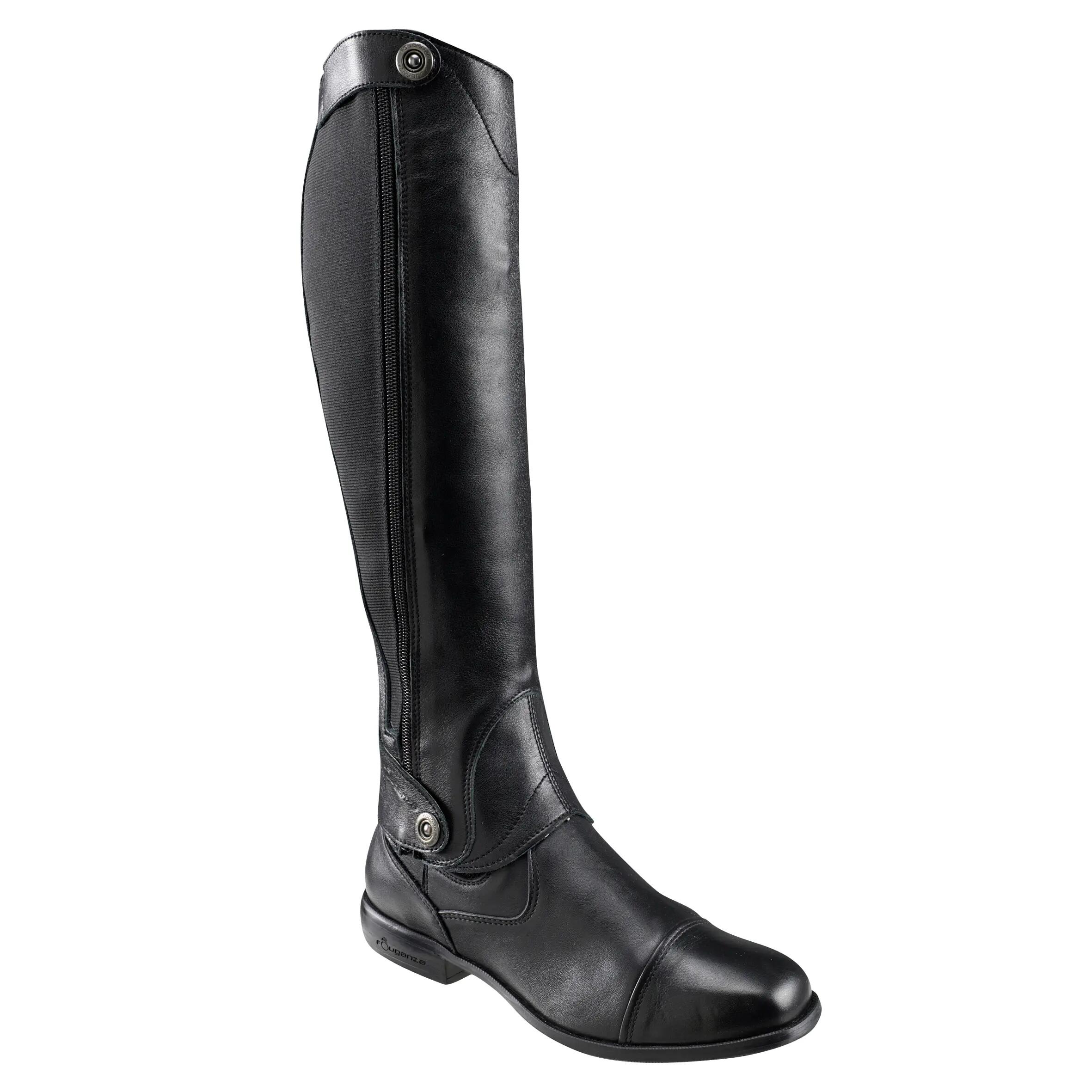 1976 adult horse riding LEATHER half chaps - black 1/1
