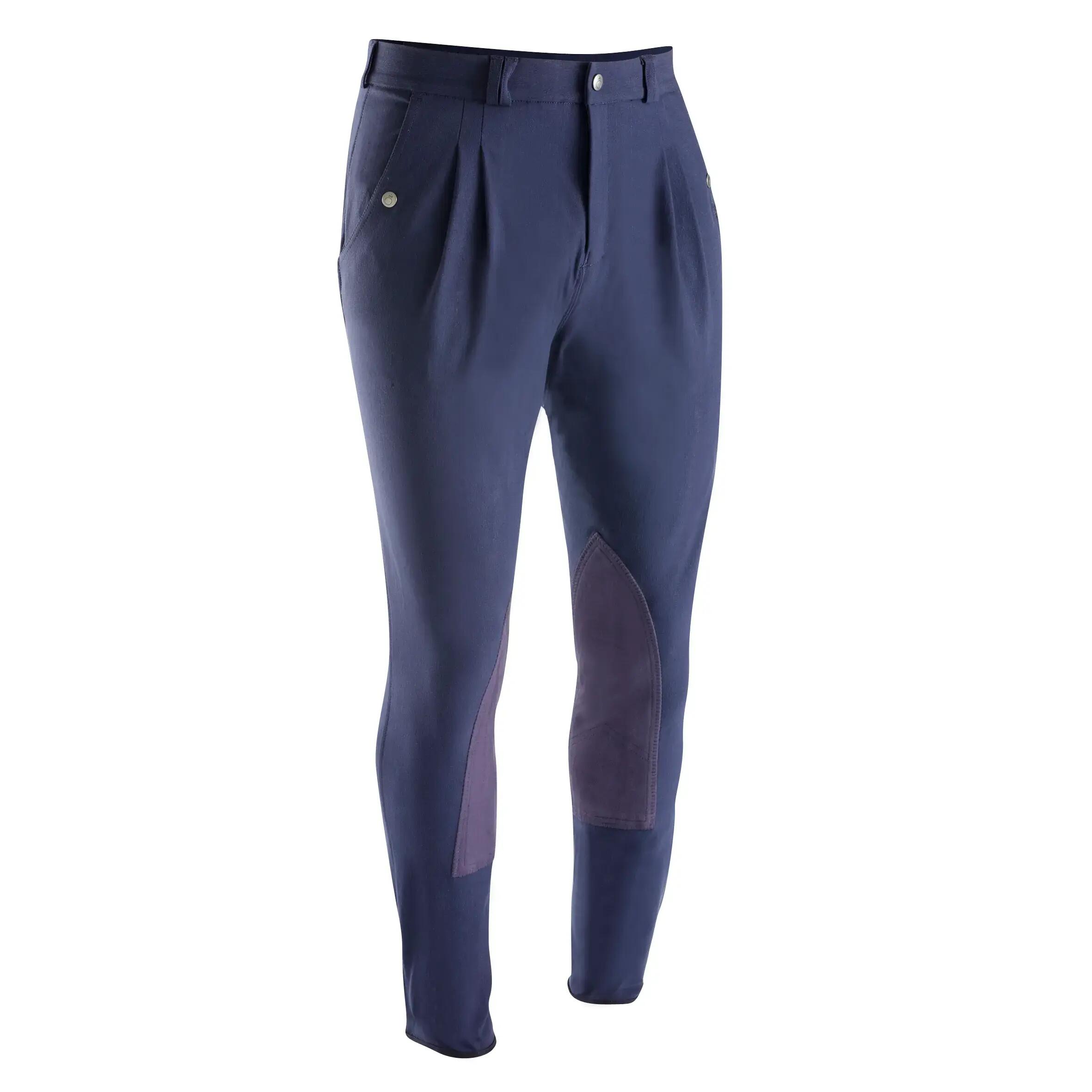Riding men's horse riding jodhpurs - navy 1/1