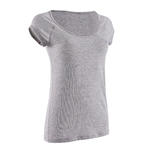 Nyamba T-shirt voor pilates en lichte gym dames 500 slim fit