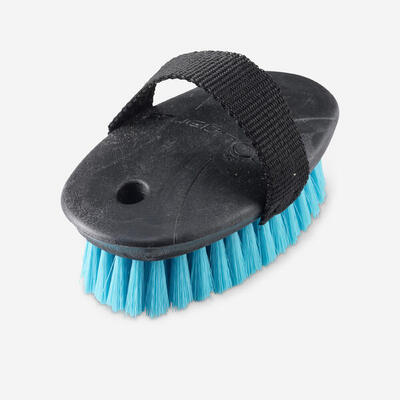 Zachte borstel klein model voor kinderen ruitersport schooling blauw