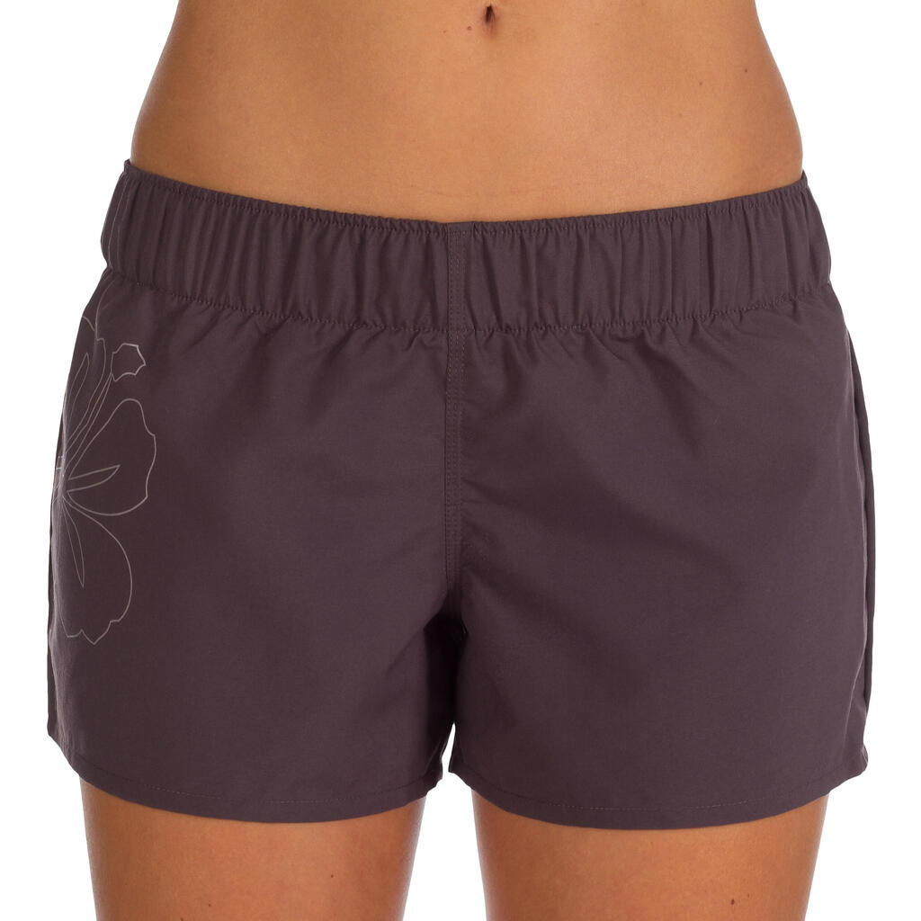 Bade-Boardshorts Basic Damen violett