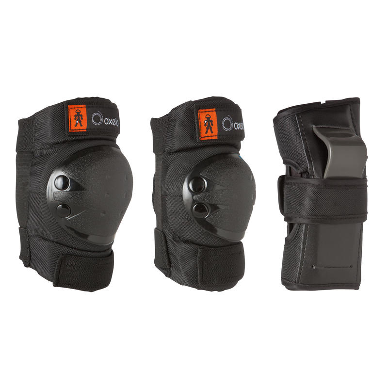 Ens. de 3 protections patin, planche à roulettes, trottinette enfant BASIC noir Ens. de 3 protections patin, planche à roulettes, trottinette enfant BASIC noir
