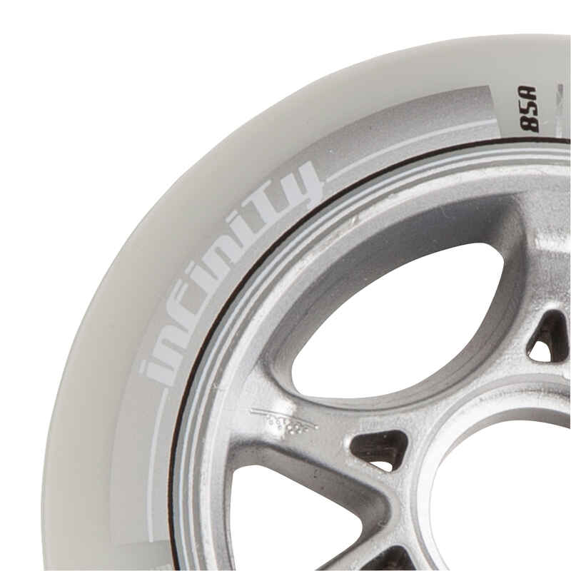 Infinity Adult Inline Skate Wheels 90 mm 85A 4Pack White Decathlon