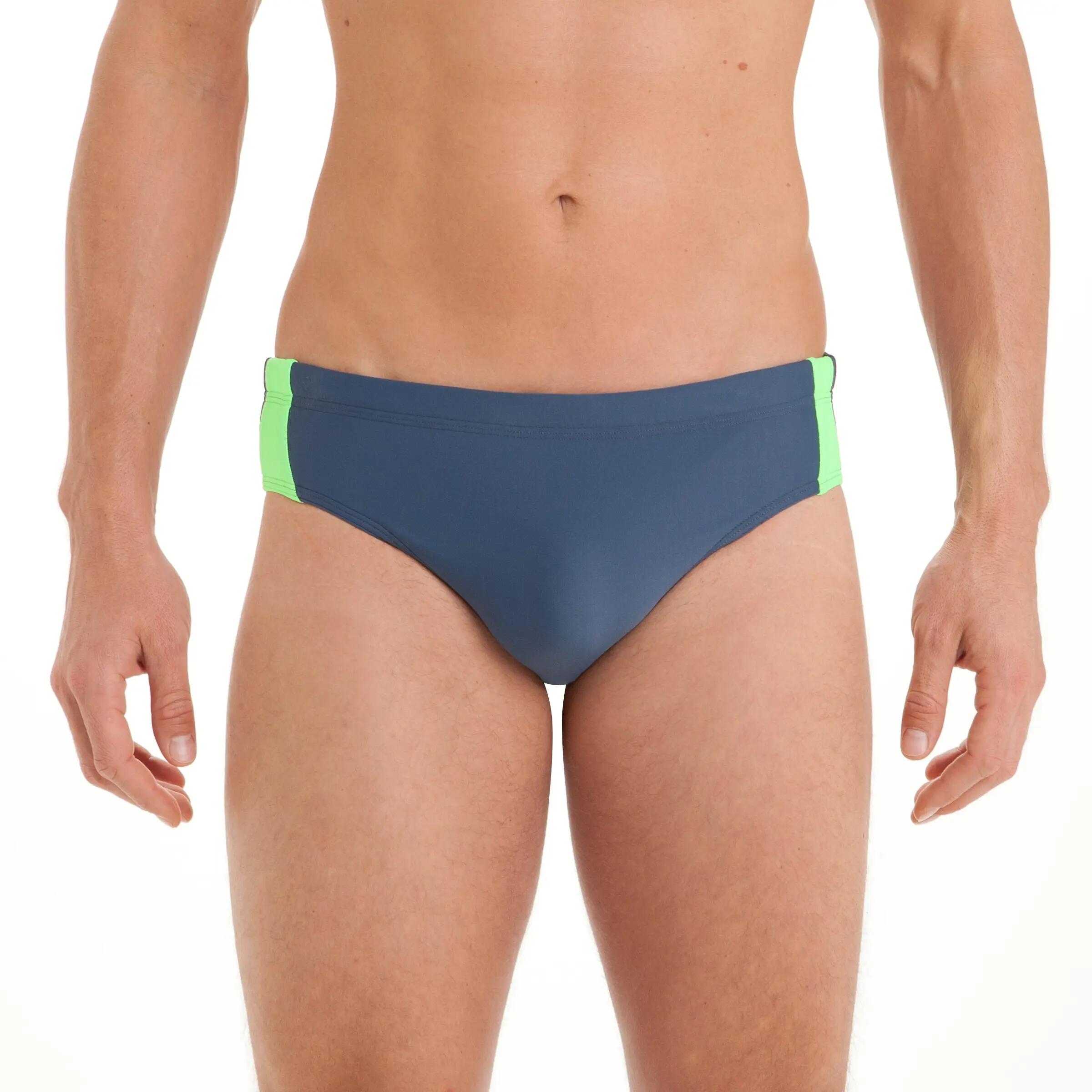 B-SPORTY YOKE men's swim briefs swimming TRUNKS - Grey Green 1/2
