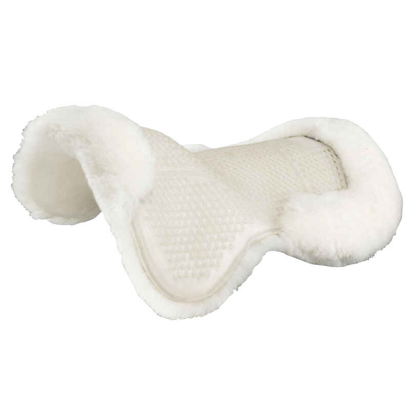Lena Gel Horse Riding Wool and Gel Saddle Pad for Horse and Pony - White