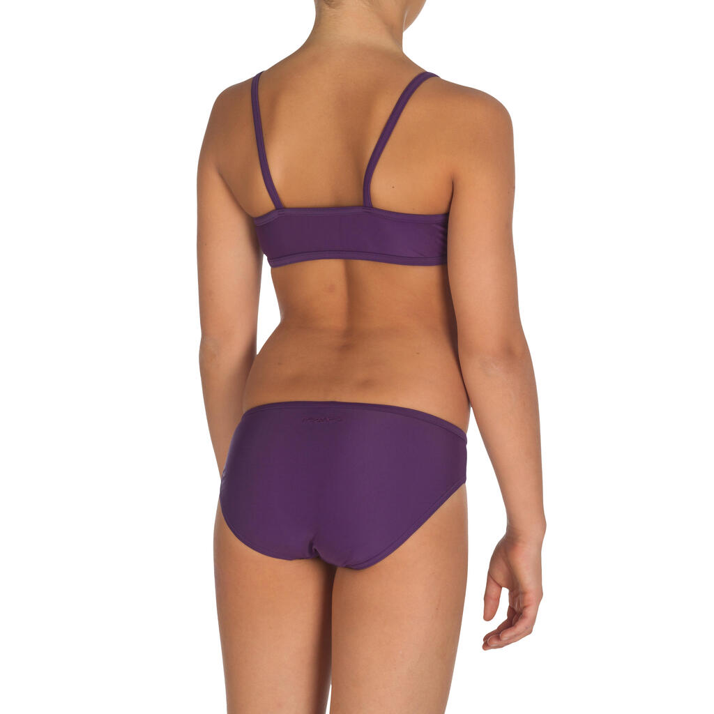 Girls' Two-Piece Crop Top Swimsuit - Purple