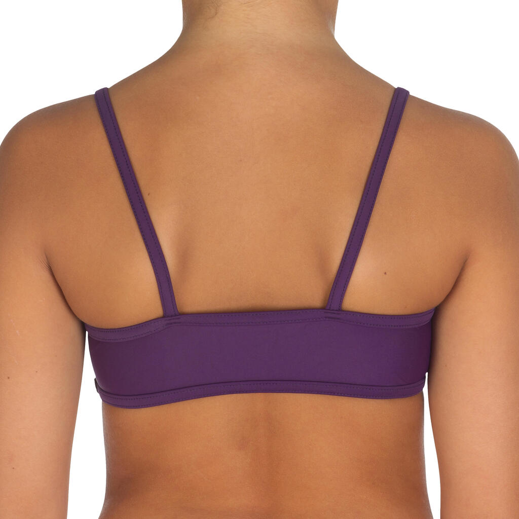 Girls' Two-Piece Crop Top Swimsuit - Purple