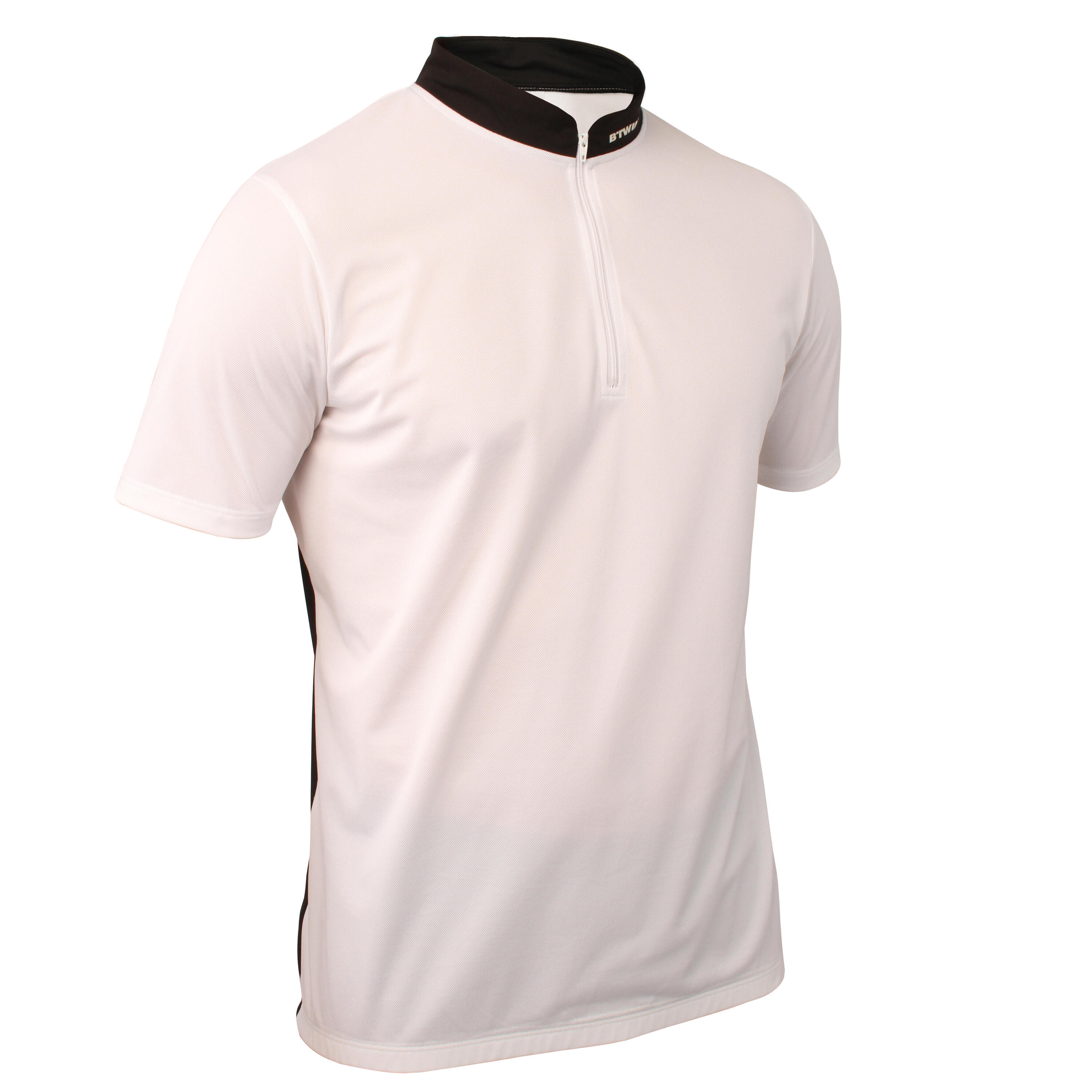 BTWIN Roadcycling 100 Short-Sleeved Cycling Jersey - White/Black