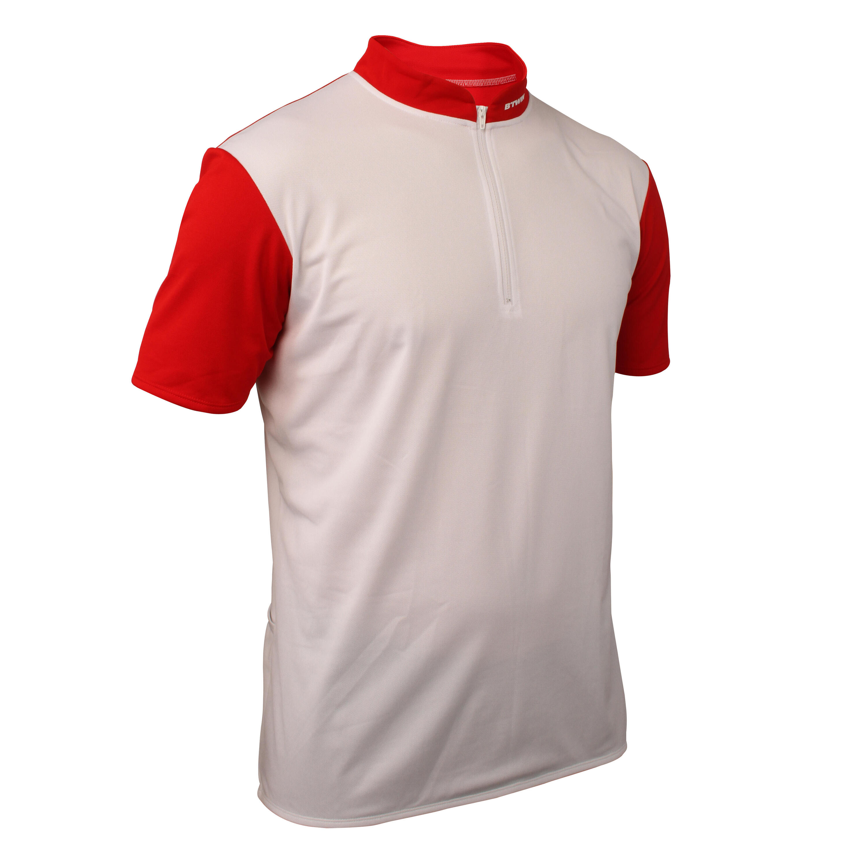 BTWIN Roadcycling 100 Short-Sleeved Cycling Jersey - Red/White