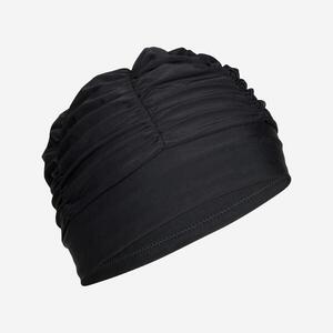Gorro natación tela negro para cabello voluminoso talla única