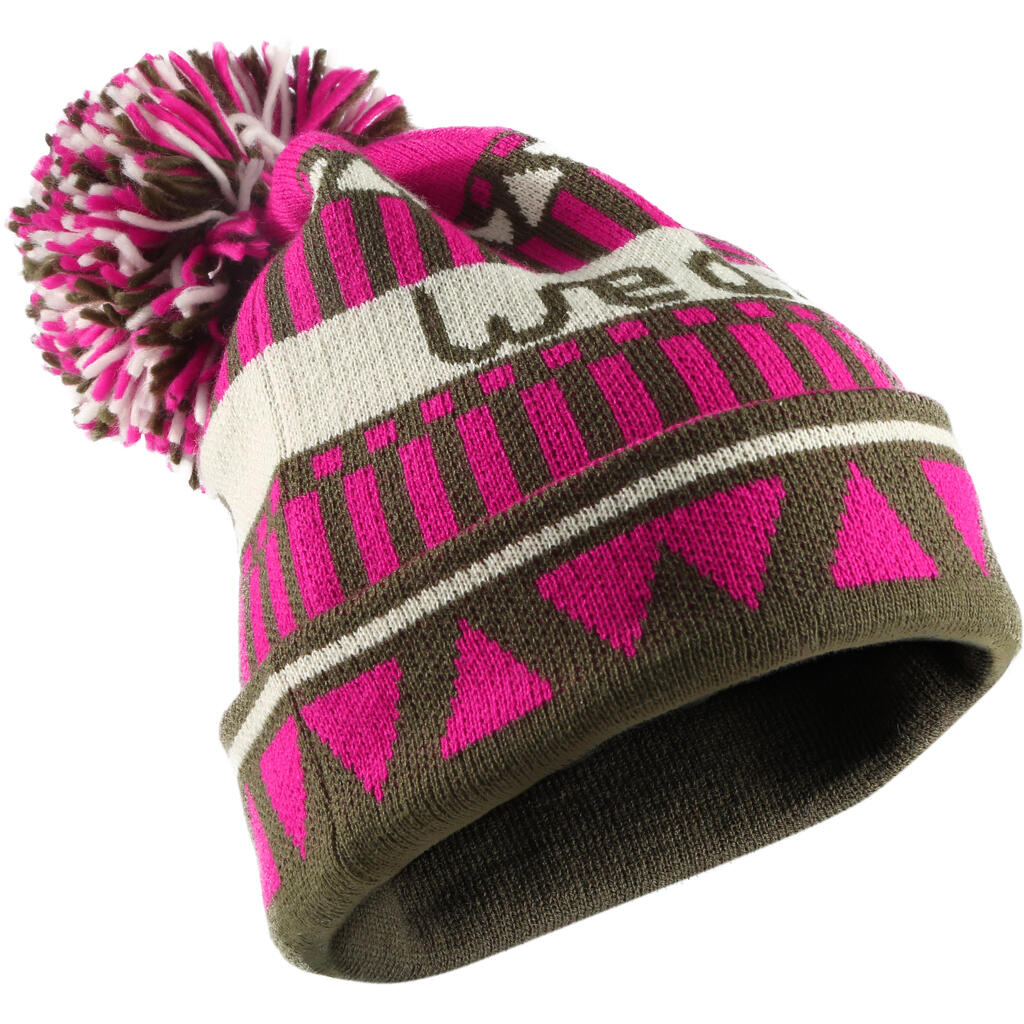 Wed'ze Freestyle Brand Adult Ski Hat - White/Pink