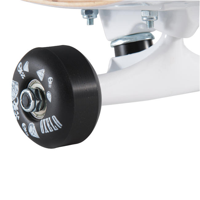 Buy Skateboard Online in India|Mid 5 tattoo Skateboard White|Oxelo