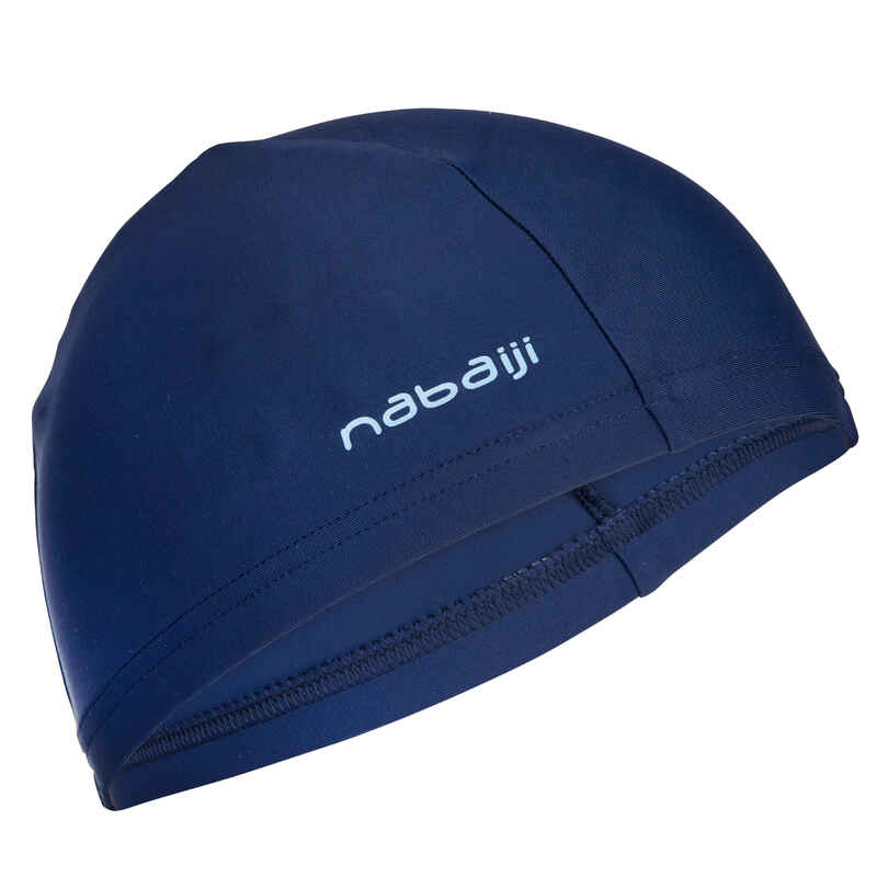 Mesh Fabric Swim Cap - Navy Blue