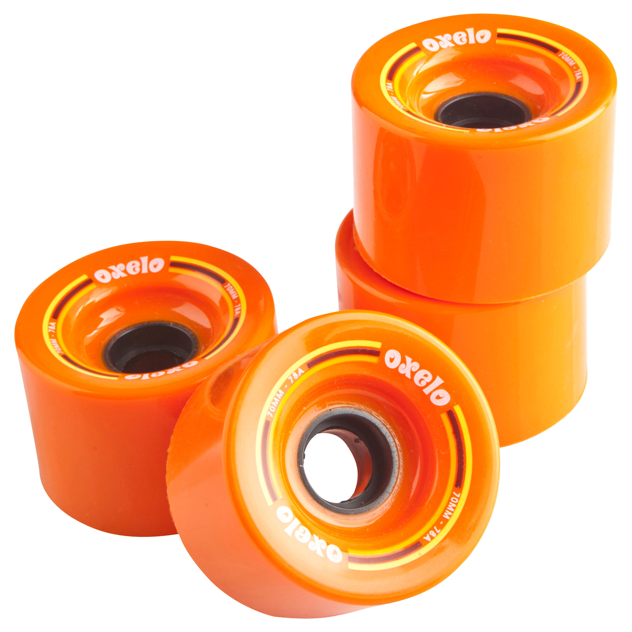 OXELO 4 x 70mm - 78A ORANGE CRUISER WHEELS