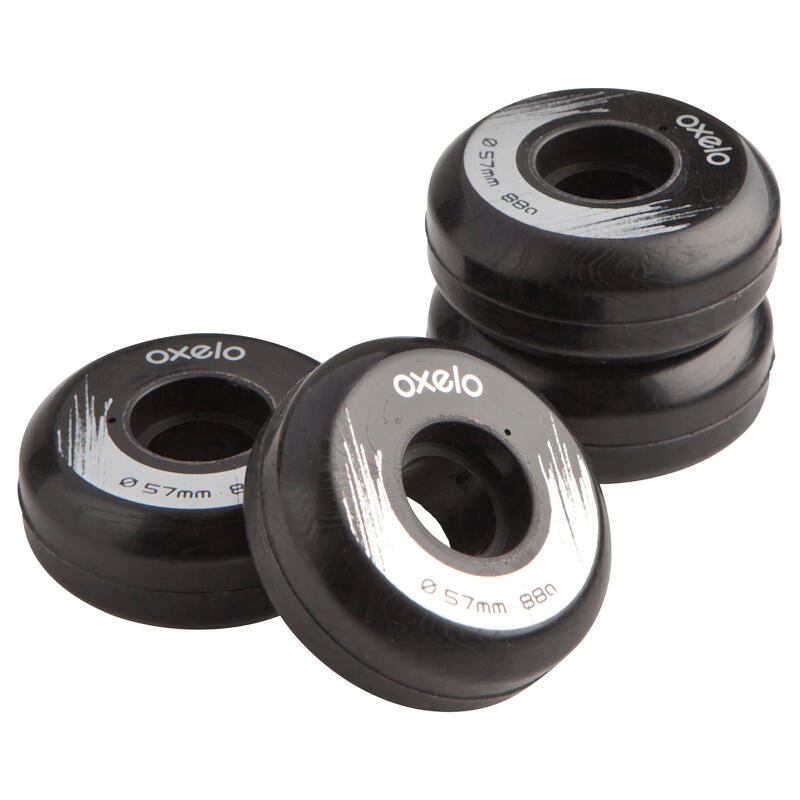 4 roues roller Street 57 mm 88A noires OXELO