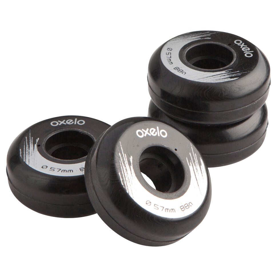 4 roues roller Street 57 mm 88A noires OXELO Decathlon