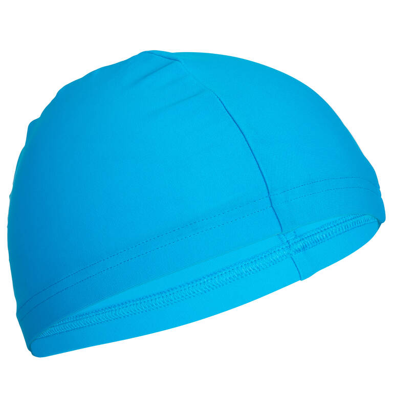 Mesh Fabric Swim Cap, Sizes S and L - Blue