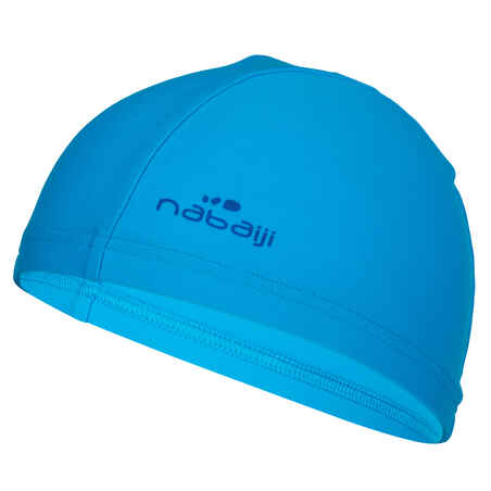 Mesh Fabric Swim Cap, Sizes S and L - Blue