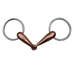 Mors équitation poney et cheval 2 anneaux cuivre creux