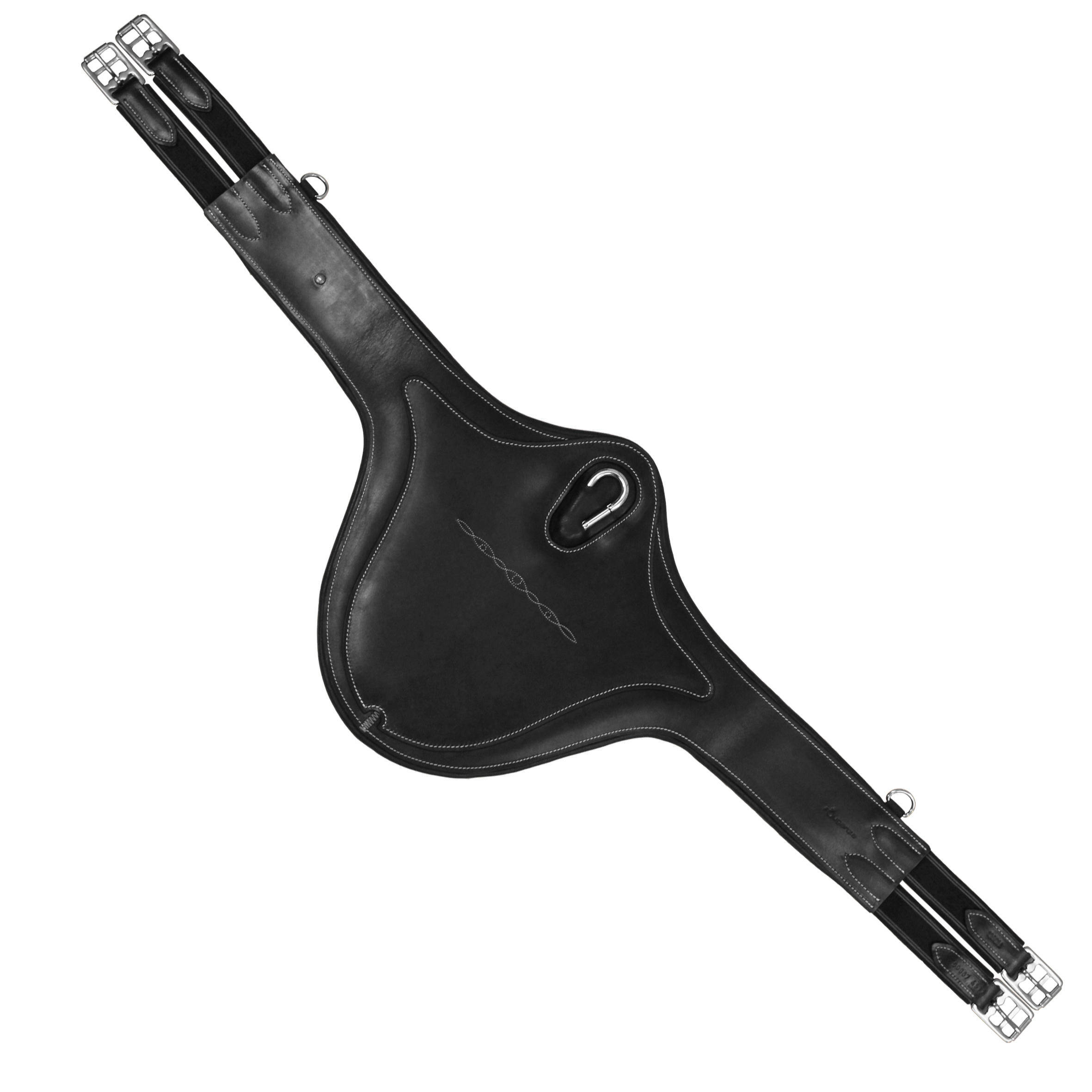 Romeo Horse Riding Leather Belly Guard For Horse/Pony - Black -  1