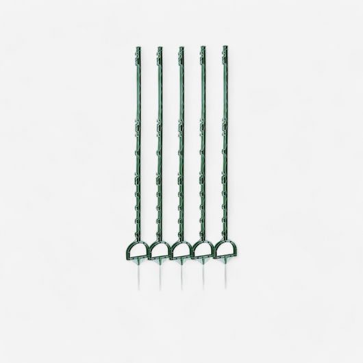 Lot 5 piquets plastique pour clôture équitation 160 cm - Etrier vert