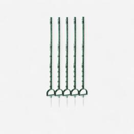 Lot 5 piquets plastique pour clôture équitation 160 cm - Etrier vert