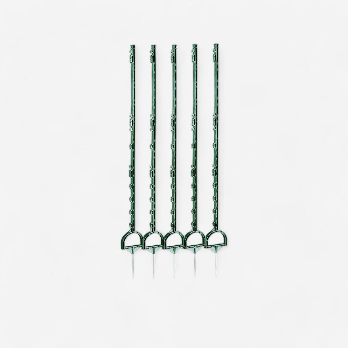 Lot 5 piquets plastique pour clôture équitation 160 cm - Etrier vert