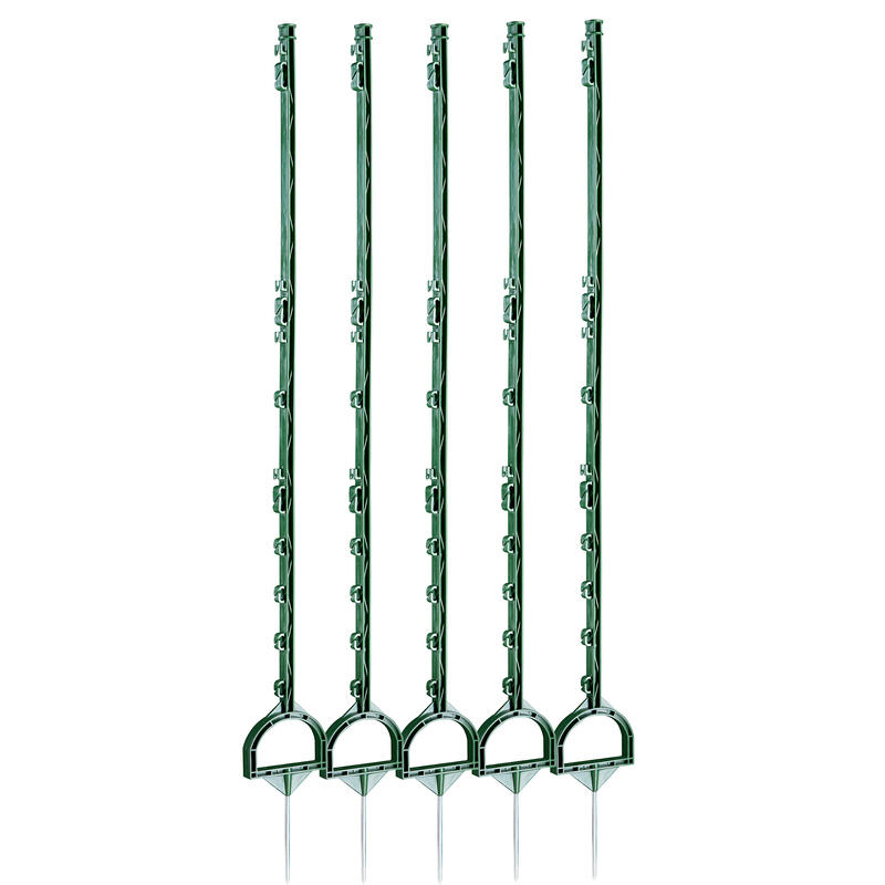 Lot 5 piquets plastique pour clôture équitation 160 cm - Etrier vert