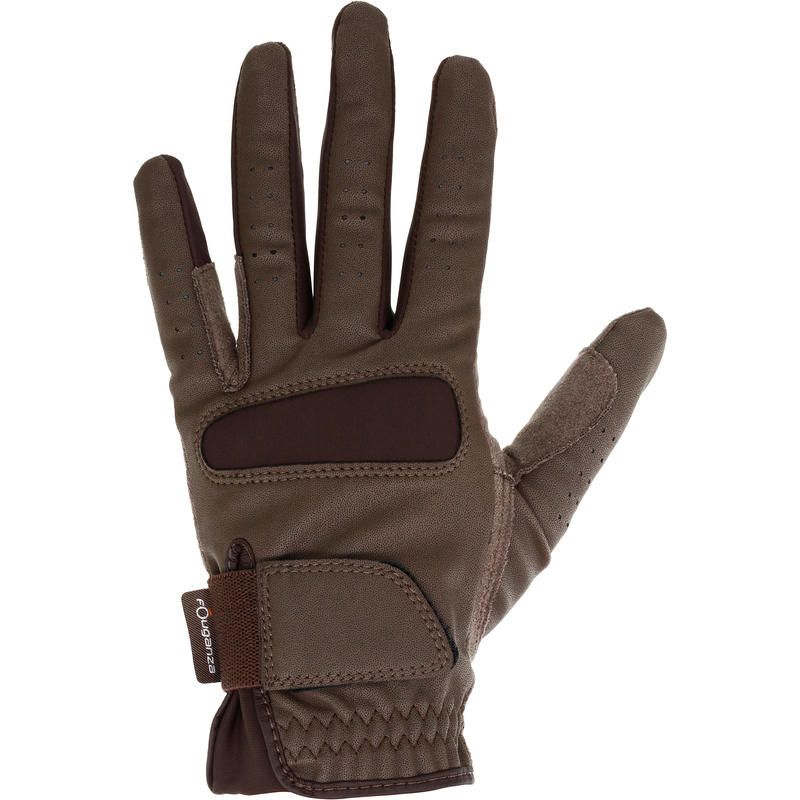 Guantes de equitación niños y adulto GRIPPY café Guantes de equitación niños y adulto GRIPPY café