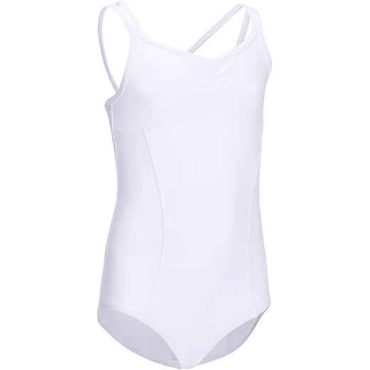 
      Sylvia Girls' Ballet Leotard with Thin Straps - White
  